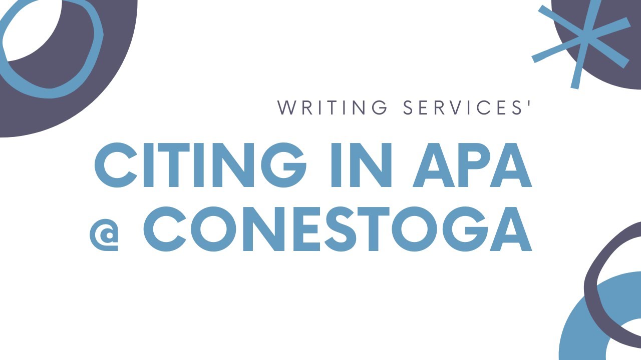 Citing in APA @ Conestoga