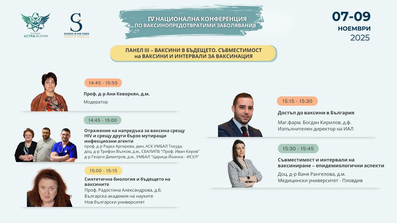 Панел III - Ваксини в бъдещето. Съвместимост на ваксини и интервали за ваксинация
