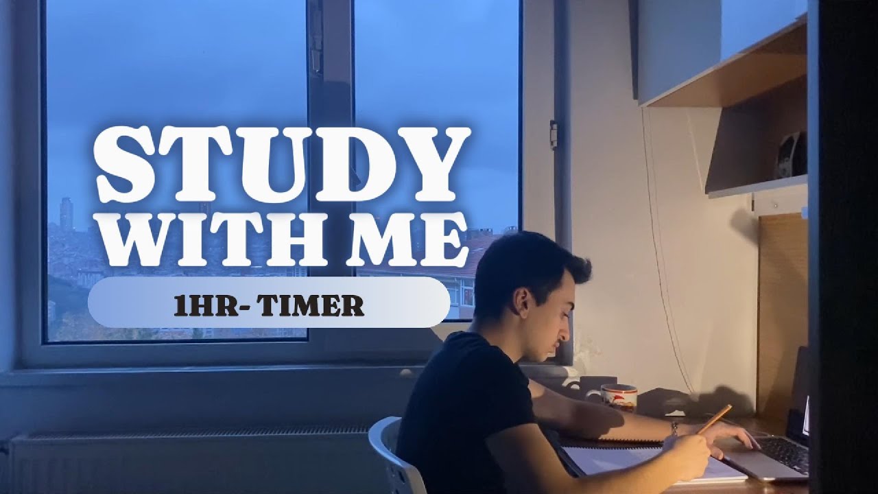 Study With Me Timer 1 Hour 🌙 | Deep Focus Evening Study | Rain Sounds (No Music)