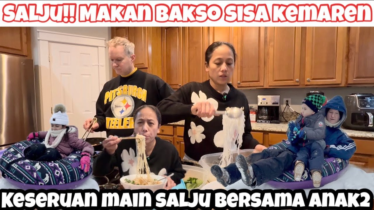 MAIN SALJU DISEBELAH RUMAH LANJUT MAKAN BAKSO PENTOL YANG SEGEROBAK KEMAREN 