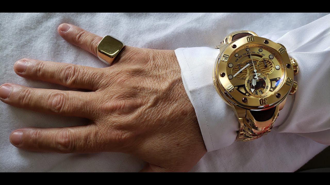 RELÓGIO INVICTA RESERVE KRAKEN MEN'S - GOLD - MOD 36335