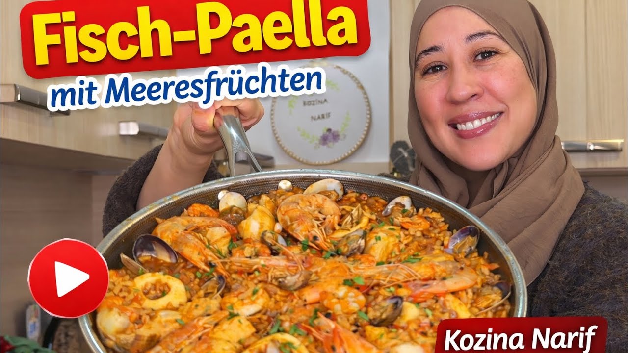 Fisch-Paella mit Meeresfrüchten 🦐 | باييلا بالفواكه البحري