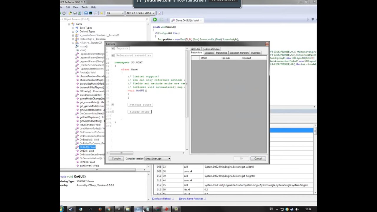 Hacking Unity Games in C# ( .NET Reflector + Reflexil )