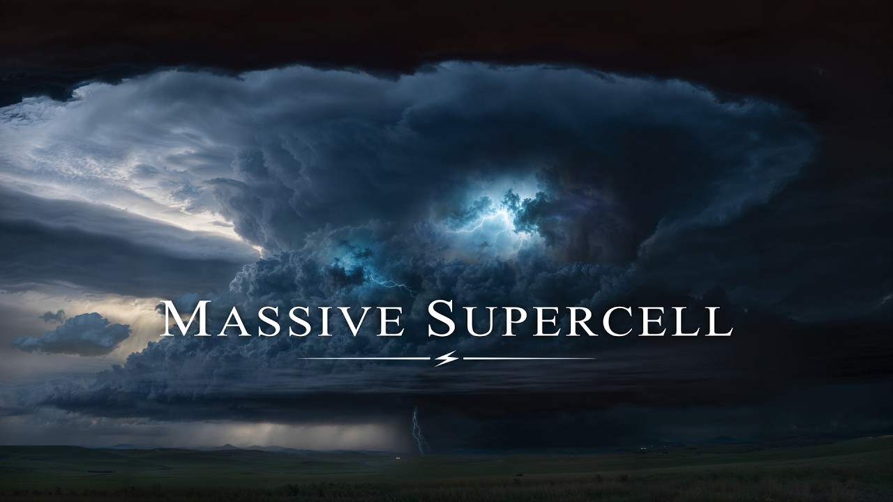 Massive Thunderstorm Supercell | Distant Thunder Sounds for Sleep, Relaxation & Focus | 3 Hours | 4K