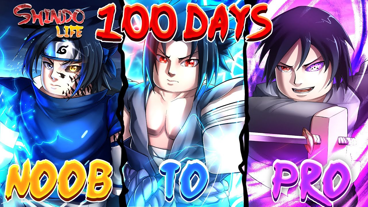 Провёл 100 дней, пройдя путь от нуба до Саске Учиха в Shindo Life! Rellgames