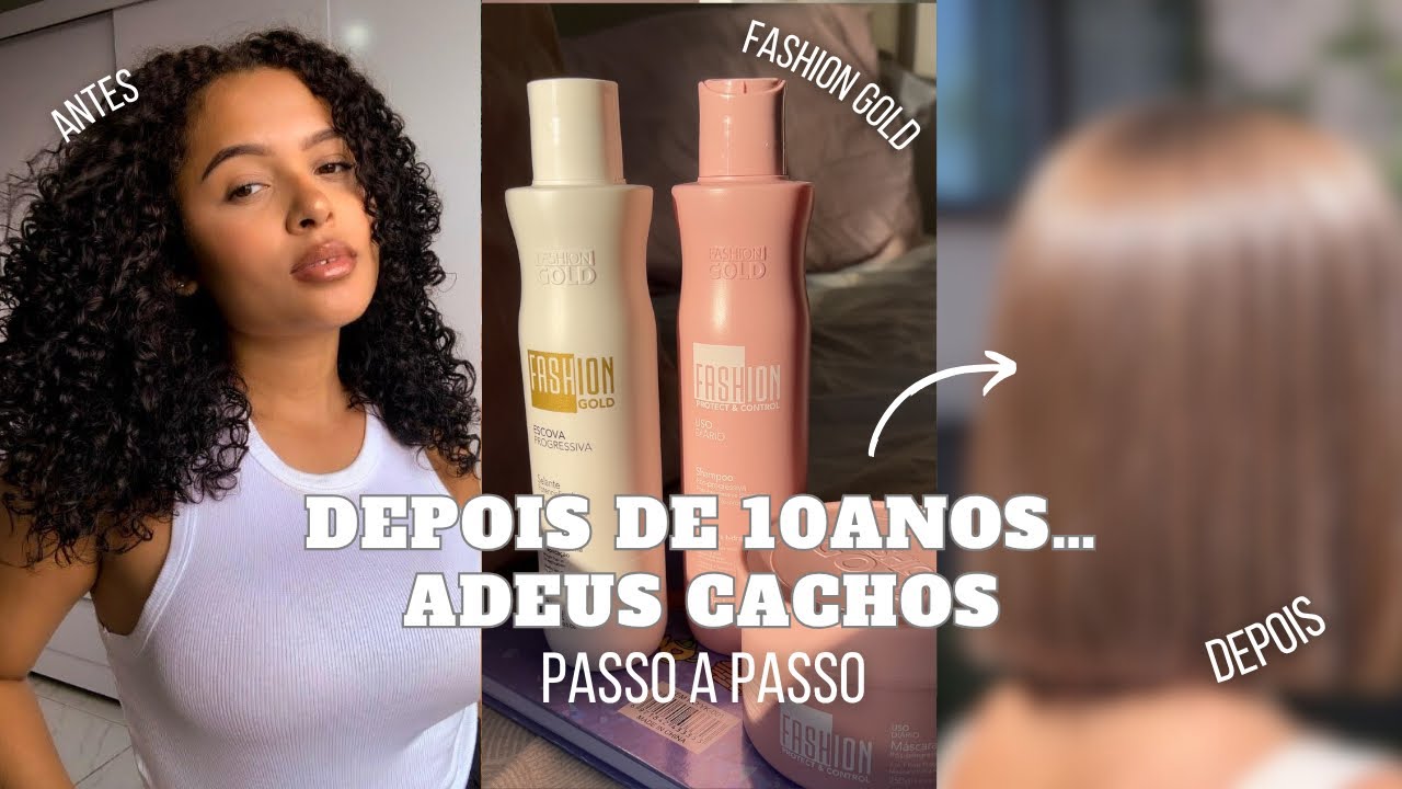 ALISEI MEU CABELO CACHEADO COM PROGRESSIVA EM CASA😱| PASSO A PASSO COM FASHION GOLD✨