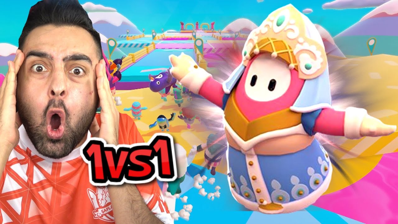 PRENSES OLDUM ! 1 VS 1 SON SANİYE WİN ? FALL GUYS !