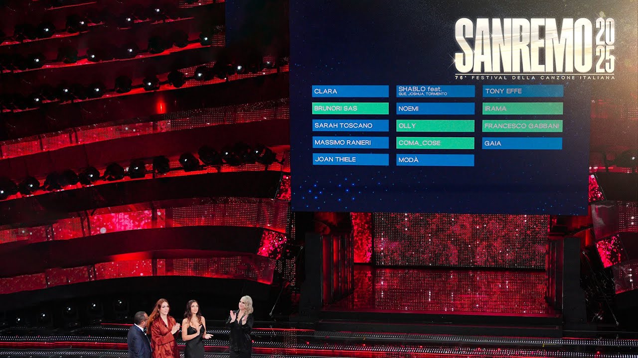 Sanremo 2025 - La top 5 della terza serata