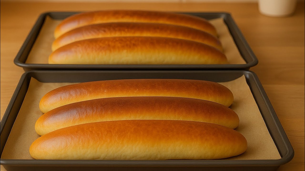 Easy and Delicious Homemade Hot Dog Buns✨️🌭🌭#breadrecipe #hotdog #homemadebuns#breakfast #sandwich