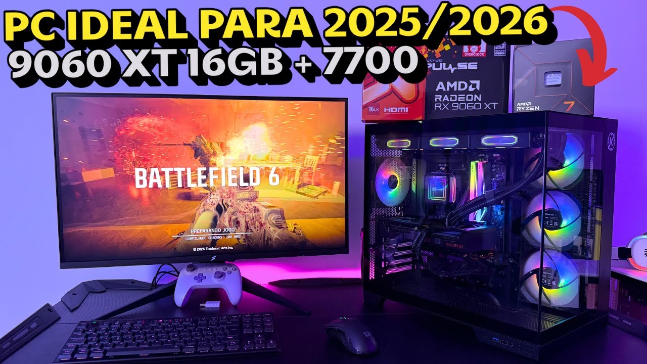 PC PERFEITO PARA 2025/2026 - Ryzen 7700 + RX 9060 XT 16GB
