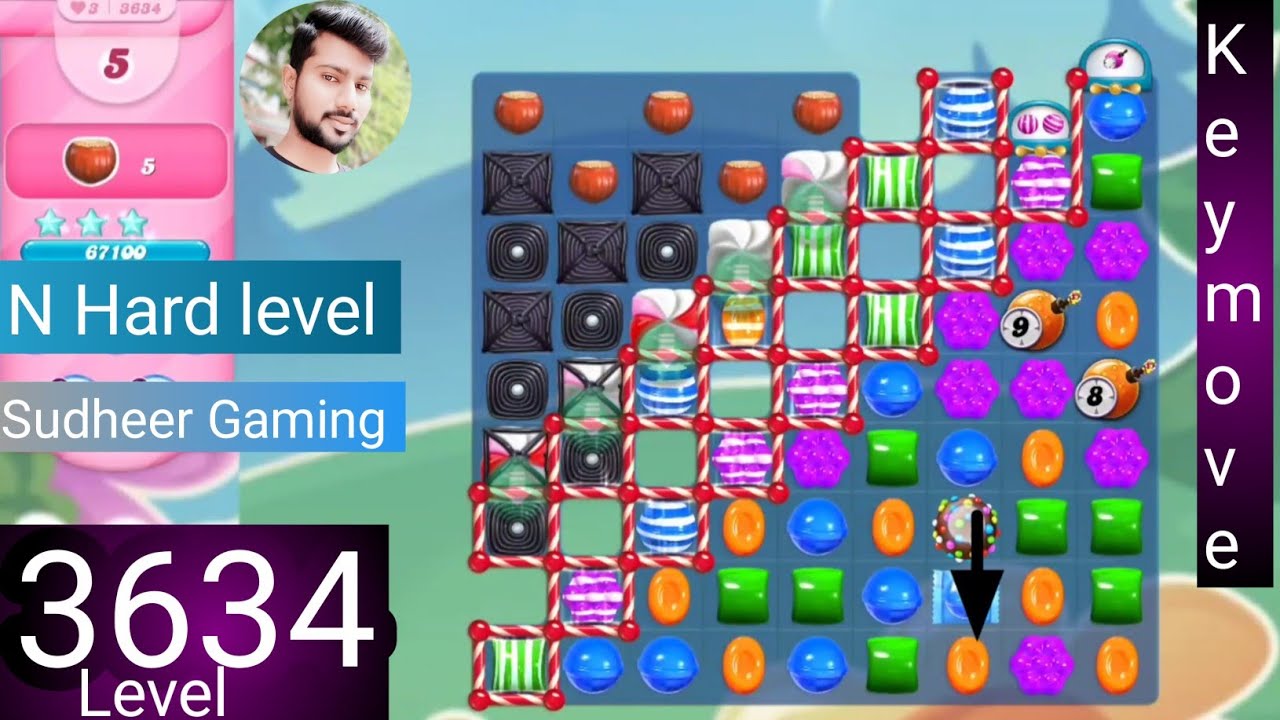 Candy crush saga level 3634 । No boosters । Tough level । Candy crush 3634 help । Sudheer Gaming