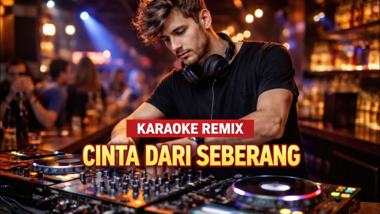 CINTA DARI SEBERANG KARAOKE REMIX | KU PANDANG PANDANG ADIK DARI SEBERANG | DJ FULL BASS TERBARU •••