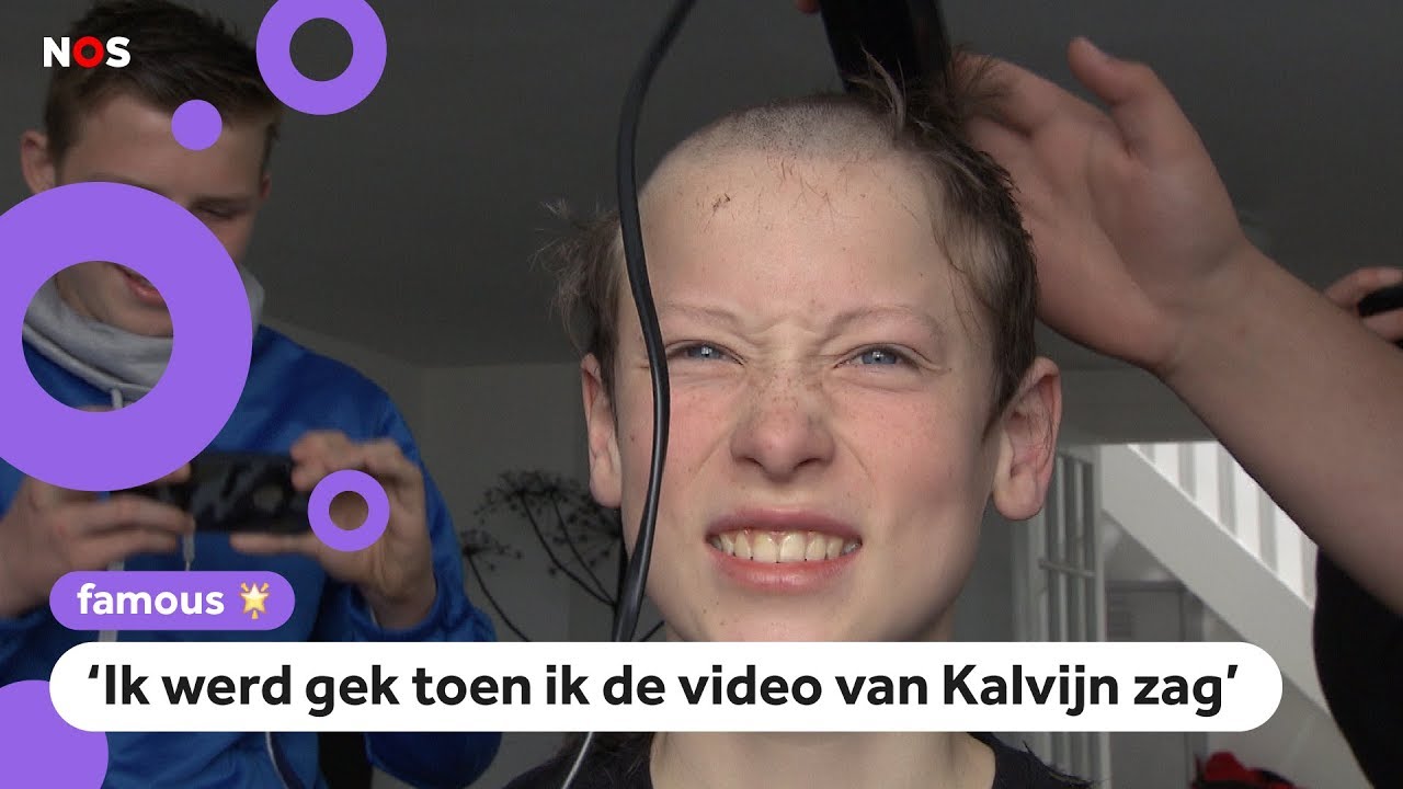 Bram (13) scheert hoofd kaal na video over Kalvijn
