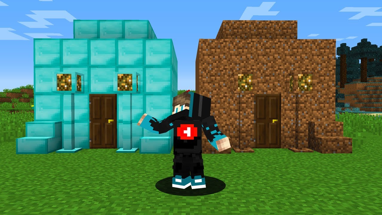 فلم ماين كرافت : بيت الدايموند الغني ضد بيت الديرت الفقير !!؟ 😱🔥