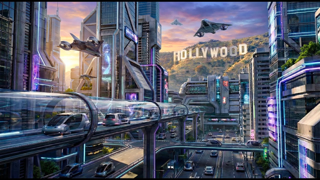 Los Angeles Future City | Deep Space Ambient Music 4K