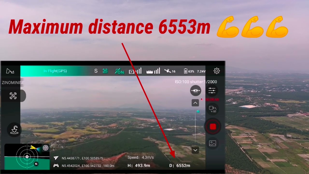 6553m Max Long Range Record - Hubsan Zino Mini SE