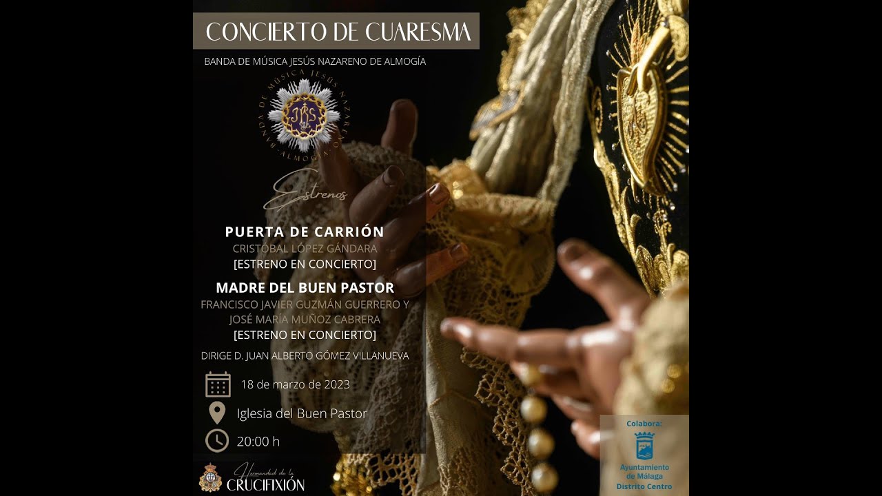 Concierto cuaresma de la Hermandad de Crucifixión 2023. Banda de música Jesús Nazareno de Almogía.