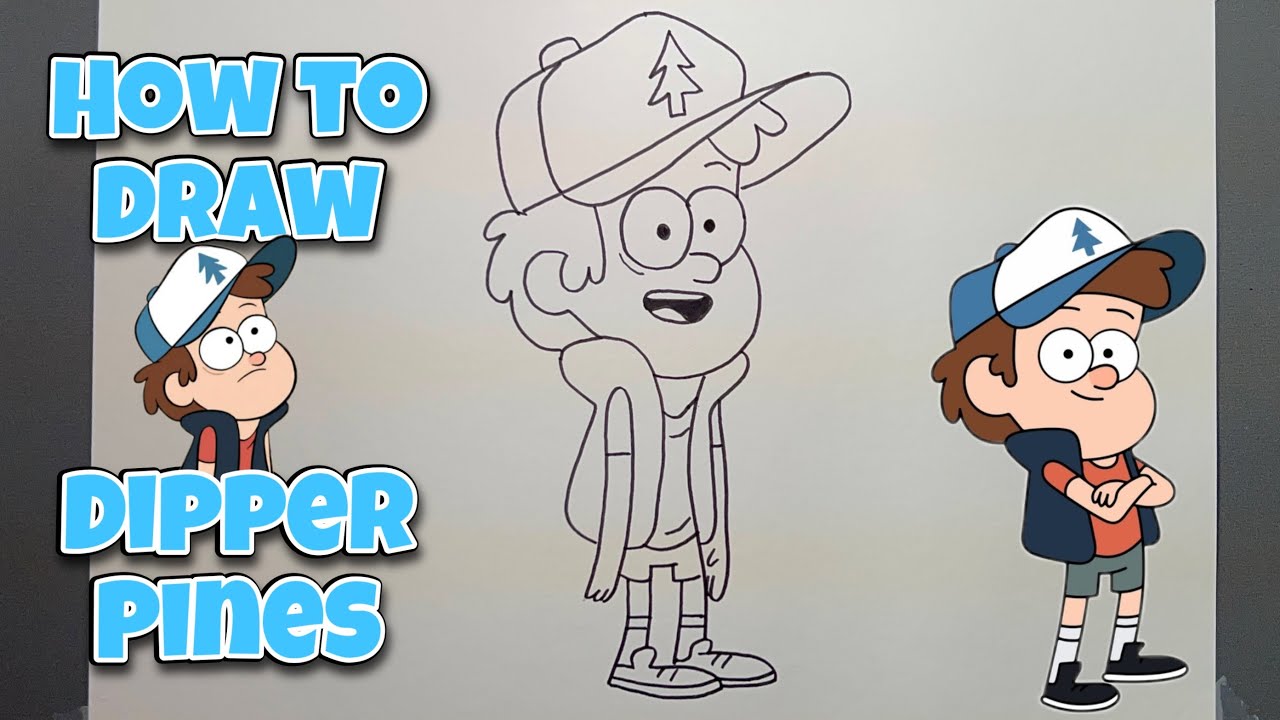 HOW TO DRAW DIPPER PINES | Gravity Falls | Step By Step Tutorial #drawing #draw