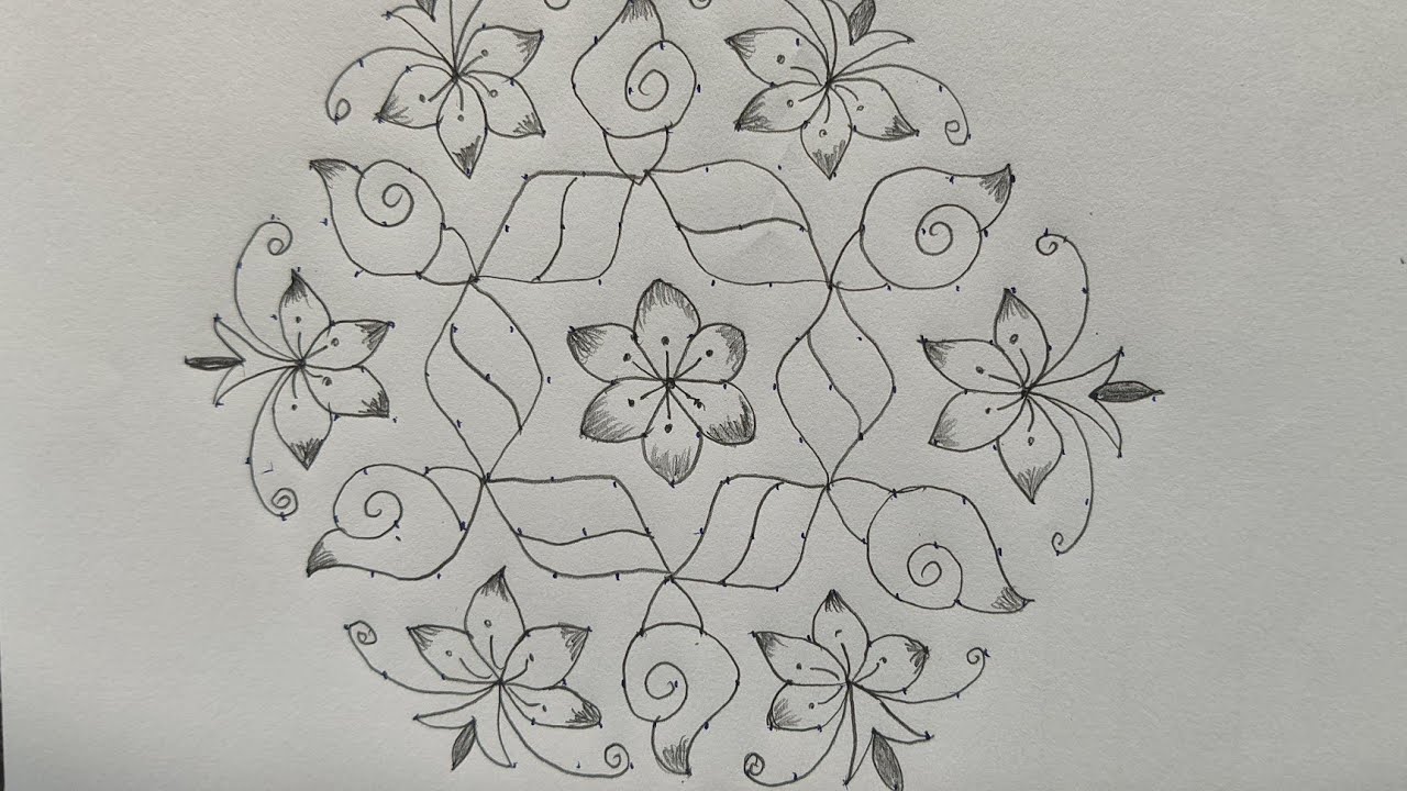 17*9 dots Beautiful rangoli 