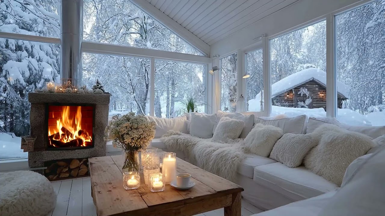 🌷🎹 Winter Piano Music ❄️ Cozy Snowy Room Atmosphere for Calm Focus, Study and Stress Relief