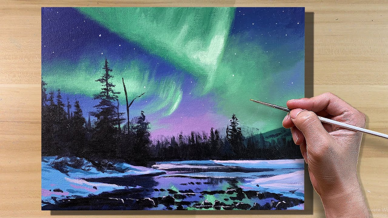 How to Paint Northern Lights / Acrylic Painting / Correa Art