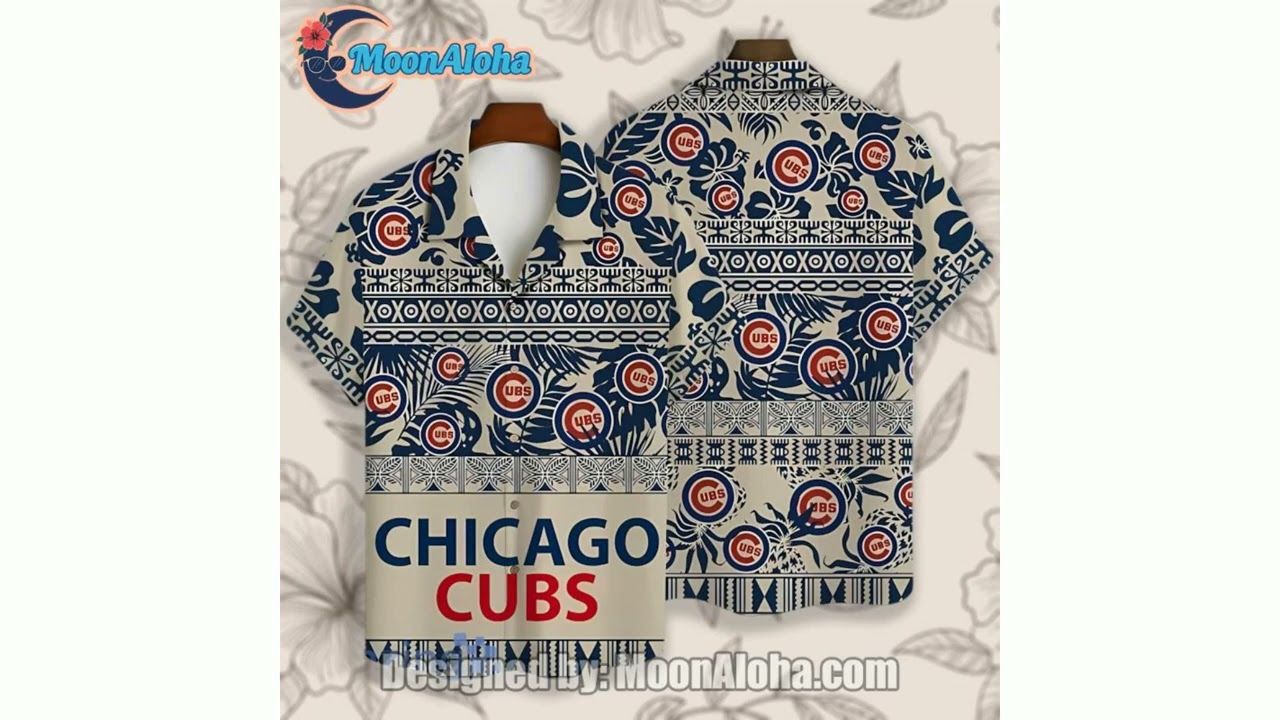 Classic Tropical Pattern Chicago Cubs Blue Classic Hawaiian Shirt