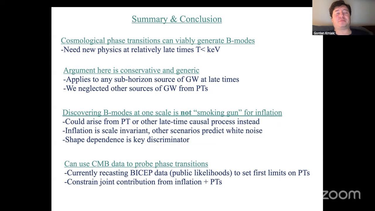 Gordan Krnjaic (Fermilab, US): Observable CMB B-modes from cosmological phase transitions.