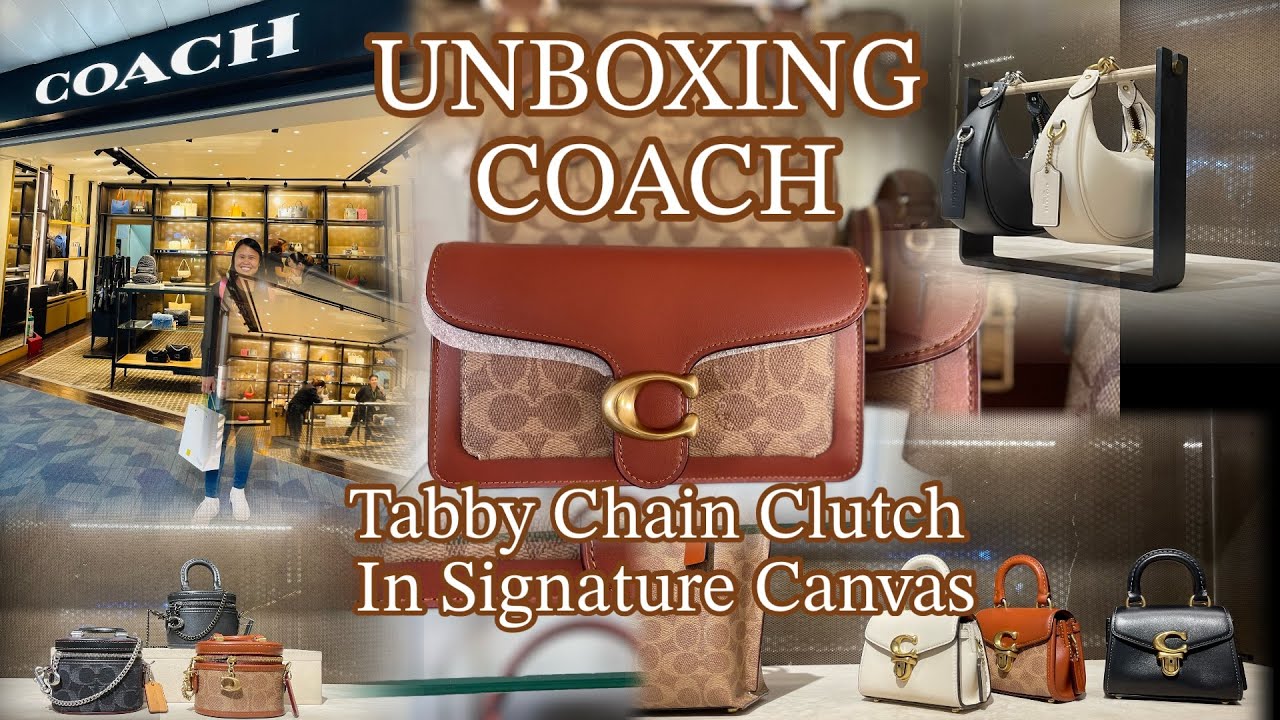 UNBOXING Tabby Chain Clutch In Signature Canvas|COACH