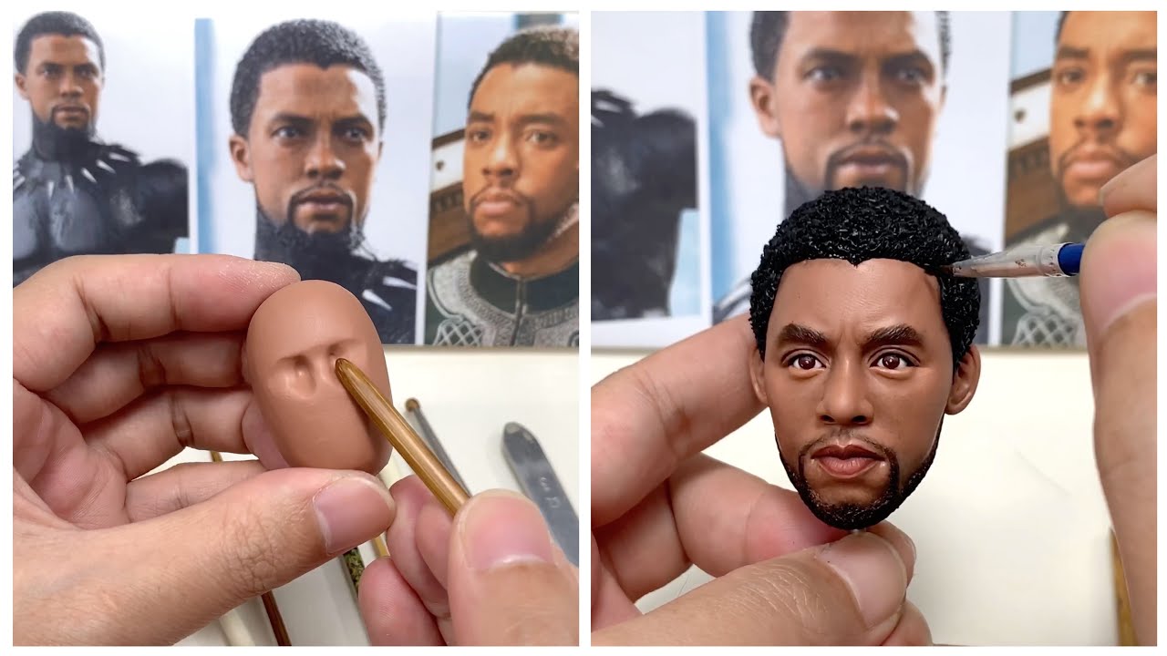 Black Panther: Wakanda Forever! Chadwick Boseman tribute, polymer clay sculpture part 1 #shorts