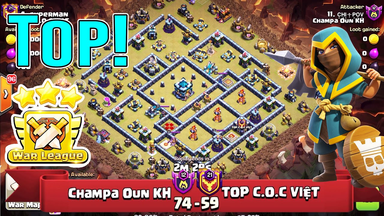 TOP ATTACK SKILL IN CLAN WAR LEAGUE 2021 -  AIR & GROUND SMASH TH13 ( Clash of Clans )