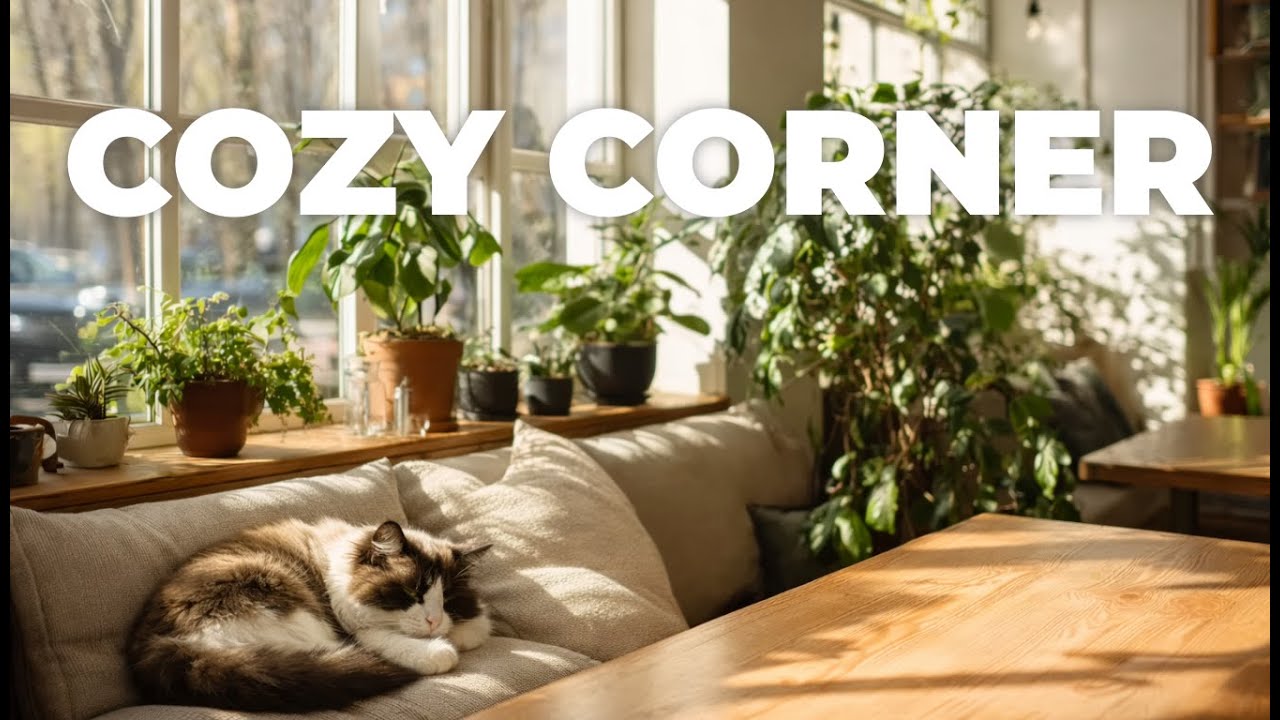 Cozy Corner ☀️ Sunlit Cafe Ambience | Deep Work, Study, Relax & Calm Focus (No Vocals)