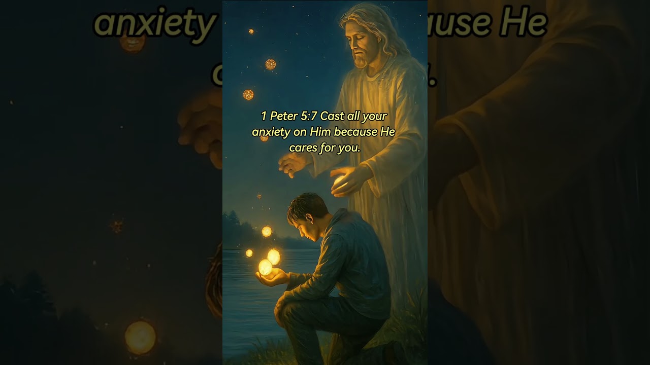 Bible verses 14: Cast all your anxiety on Him because He cares for you #Bibleverse
