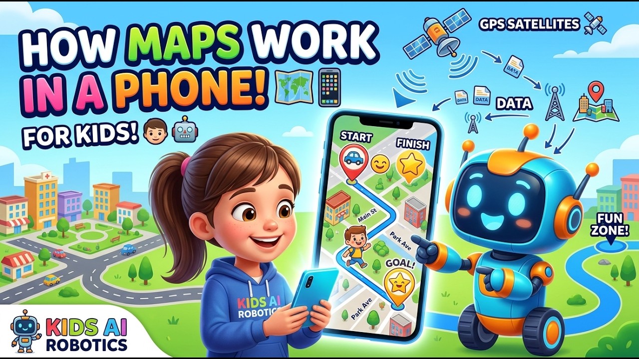 The Secret Behind Phone Maps! 🤫📱🛰️ Kids AI Robotics
