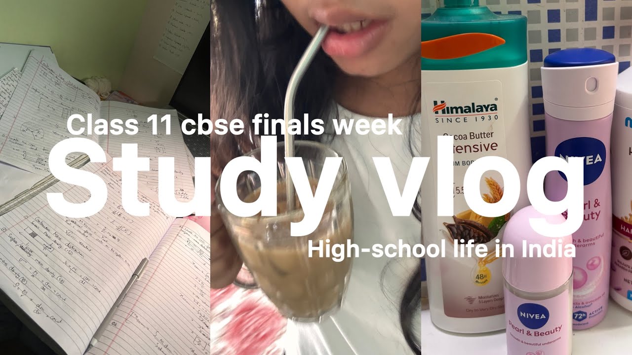 STUDY VLOG: class 11 CBSE finals week productive vlog| life after taking PCB 📚🎧🎀