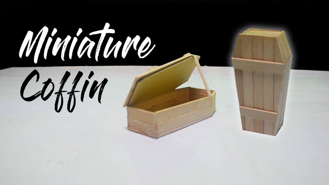 DIY POPSICLE STICK MINIATURE COFFIN || Satisfying Video