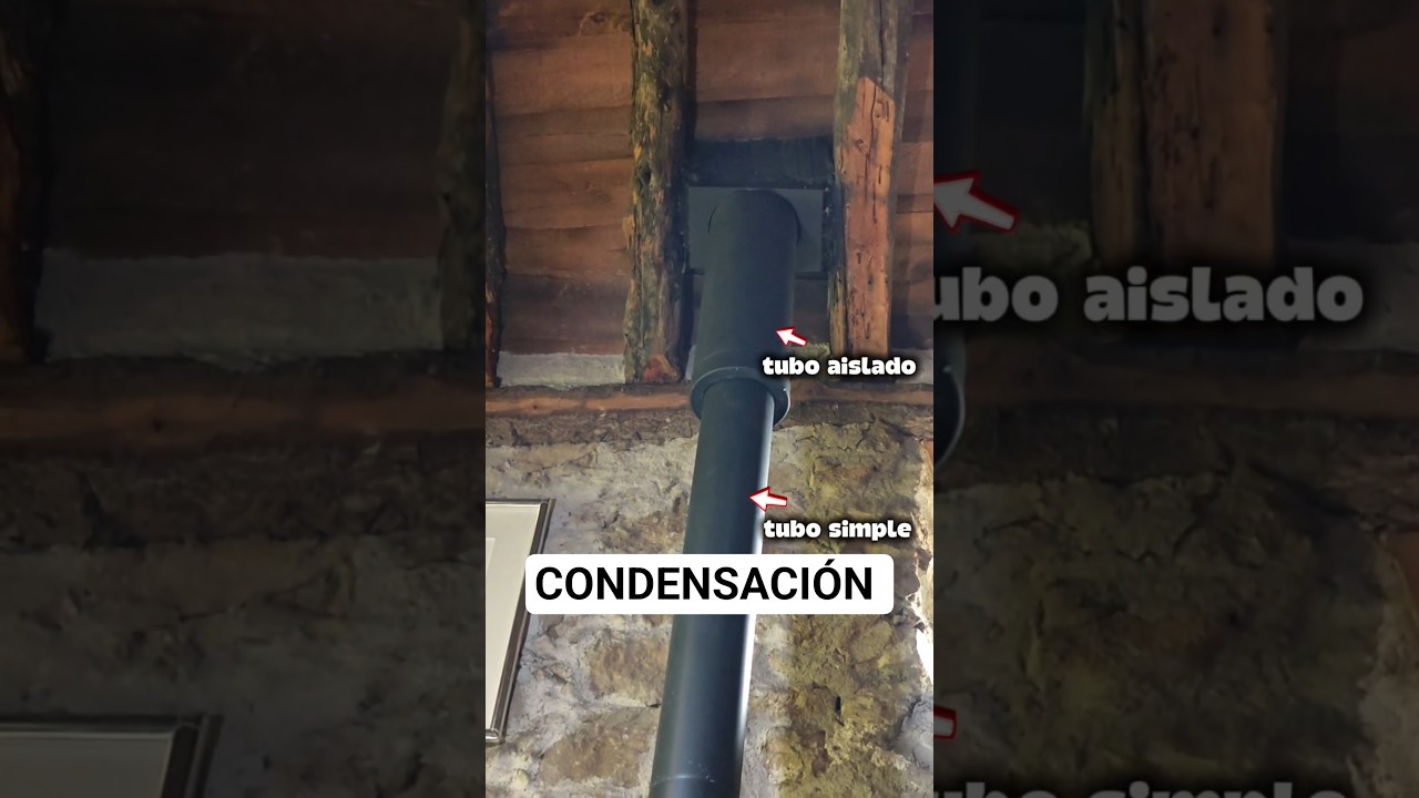 Se consigue minimizar la condensaci&oacute;n instalando tubo aislado antes de salir al exterior.