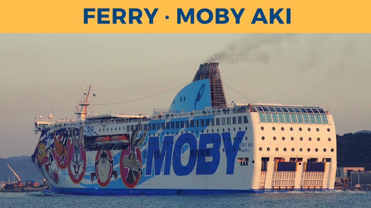 Arrival of ferry MOBY AKI in Olbia (Moby Lines)
