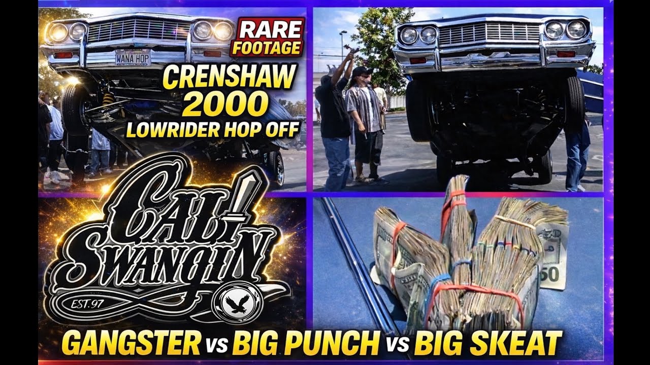 Rare Footage🚨 OG Gangster vs Big Punch vs Big Skeat | CRENSHAW LOWRIDER HOP OFF’s 2000 #CaliSwangin 