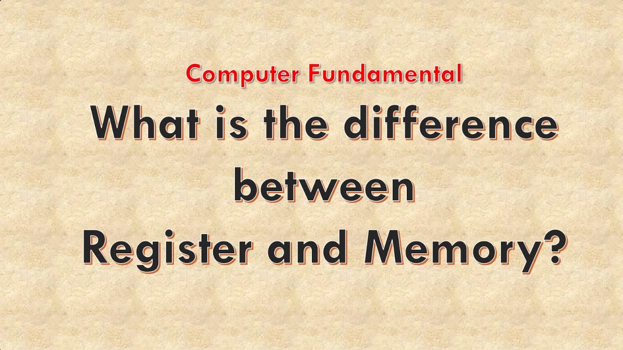 What is the difference between Register and Memory | Register and Memory | #youtubevideo #computer