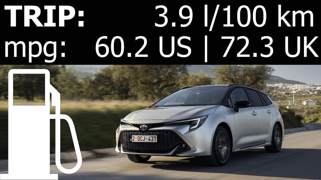 Toyota Corolla TS 2023 2.0 Hybrid 196 HP: trip with fuel consumption (economy sub-urban mpg l/100 km