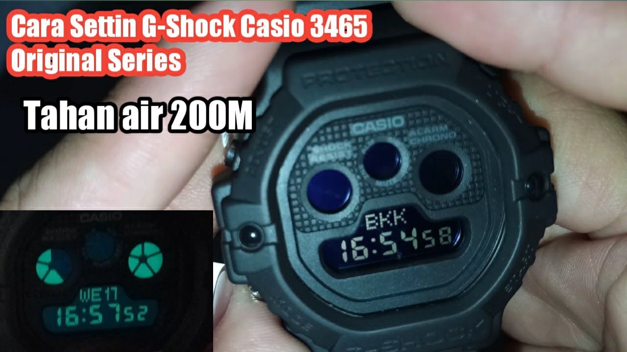 cara mengatur gshock casio Ori DW-5900 BB 1DR 3465 Original