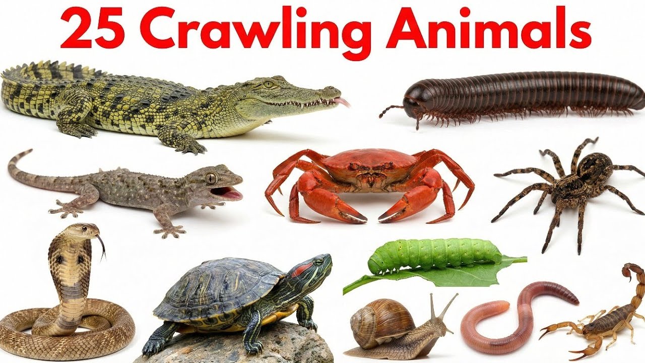 25 Crawling Animals Name English in Hindi | 25 रेंगने वाले जानवर | Crawling Animals Name & Pictures 