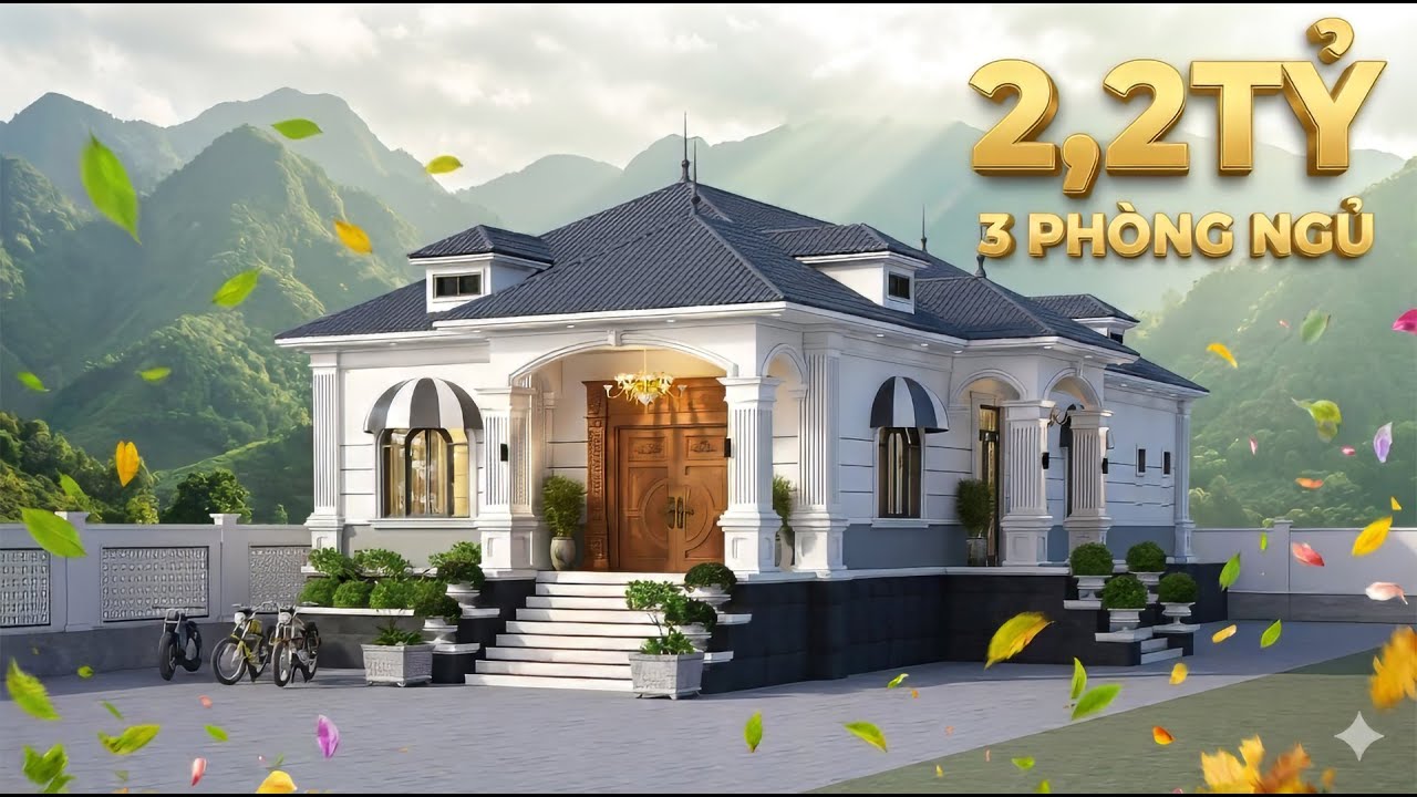 Mẫu Nhà Vườn Mái Nhật 3 Phòng Ngủ Trọn Gói 2 Tỷ 2 Tại An Giang | MH06025