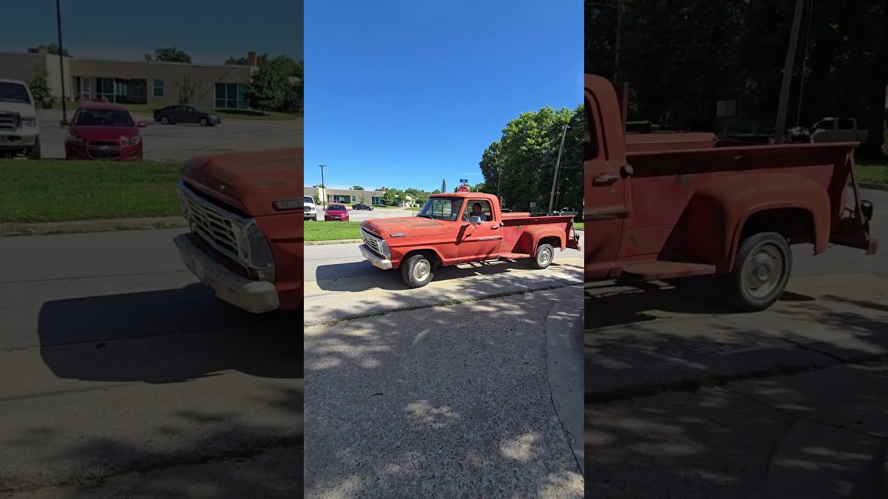 1967 Ford F100 Red Long Bed Step Side 352ci V8