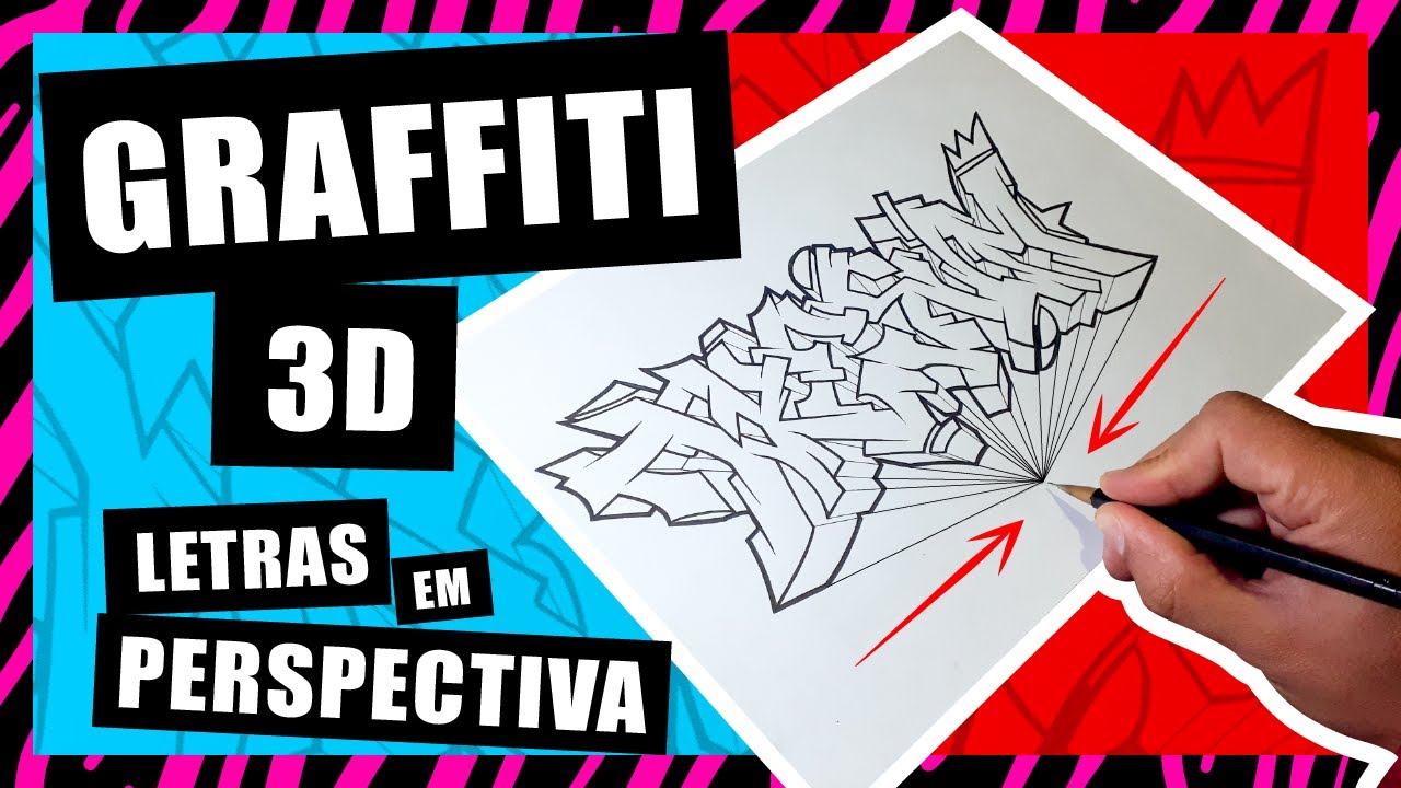🟦🟥 Como Fazer Graffiti 3D - Letras em Perspectiva - Super Fácil 👌
