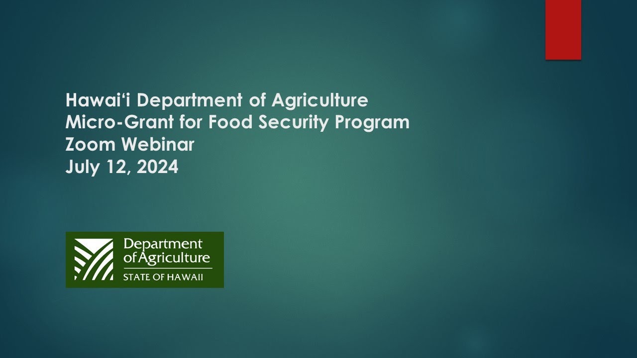 Micro-Grant For Food Security Program - July 12, 2024