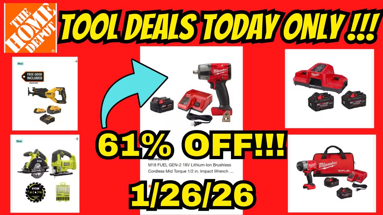 Home Depot Tool Deals You Must See! Today Only Jan. 26th