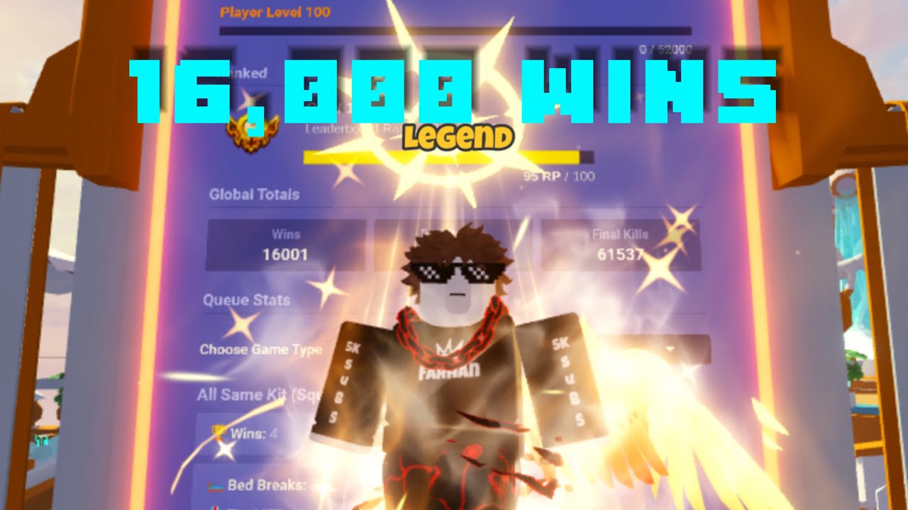 16k wins and getting hackers banned Roblox Bedwars