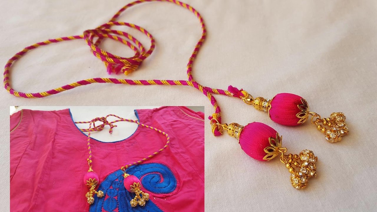 How to make a silk thread back Dori for designer blouse or dress video | simple and easy