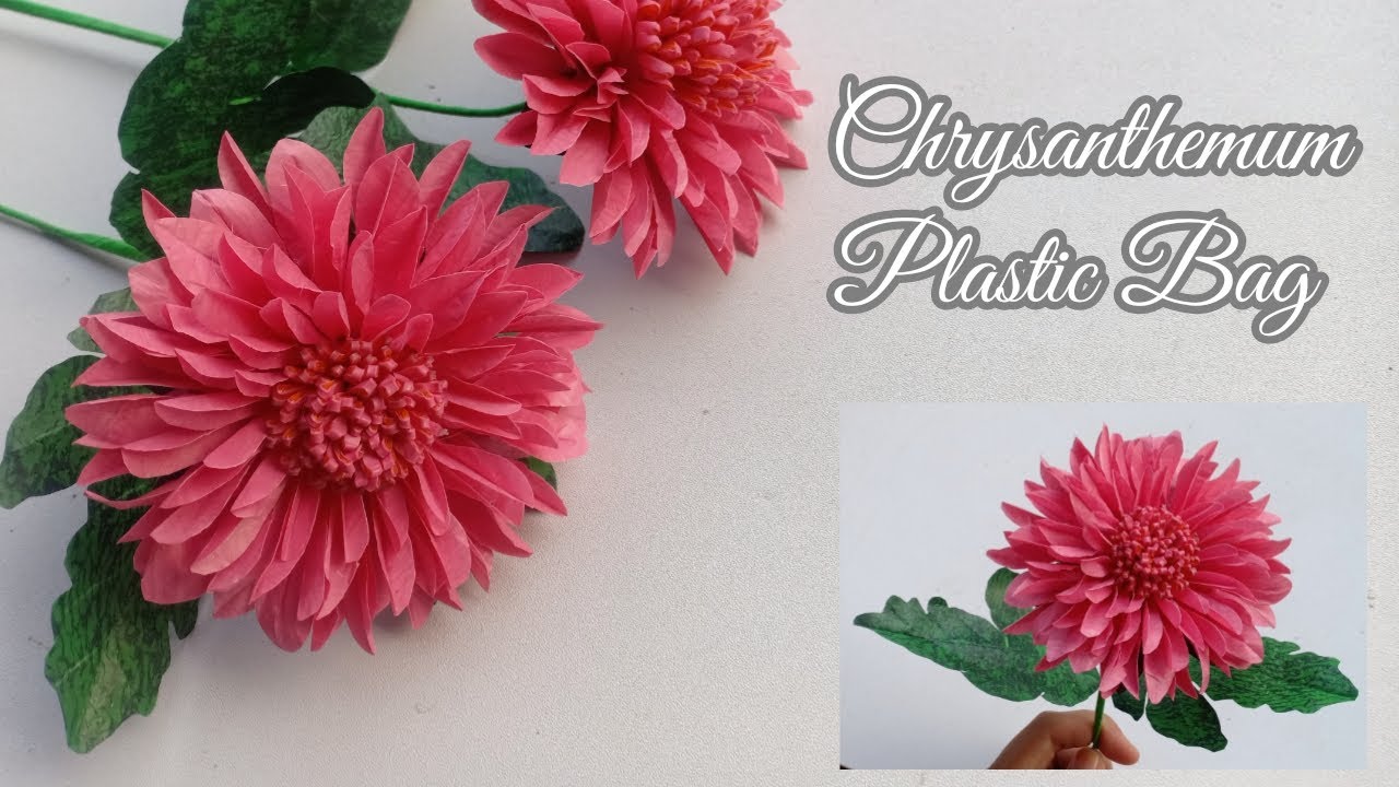 DIY Make Chrysanthemum Flowers With Plastic Bag | Cara Membuat Bunga Krisan Dari Kantong Plastik